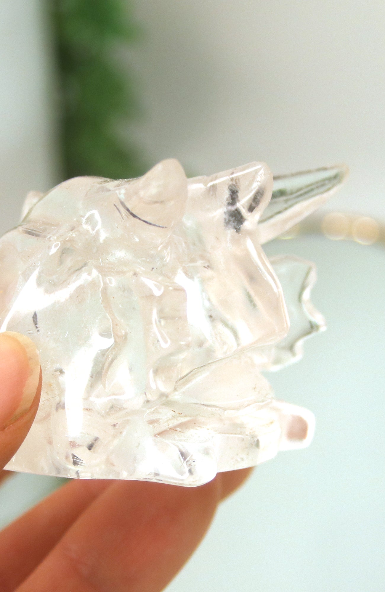 Clear Quartz Dragon Skull
